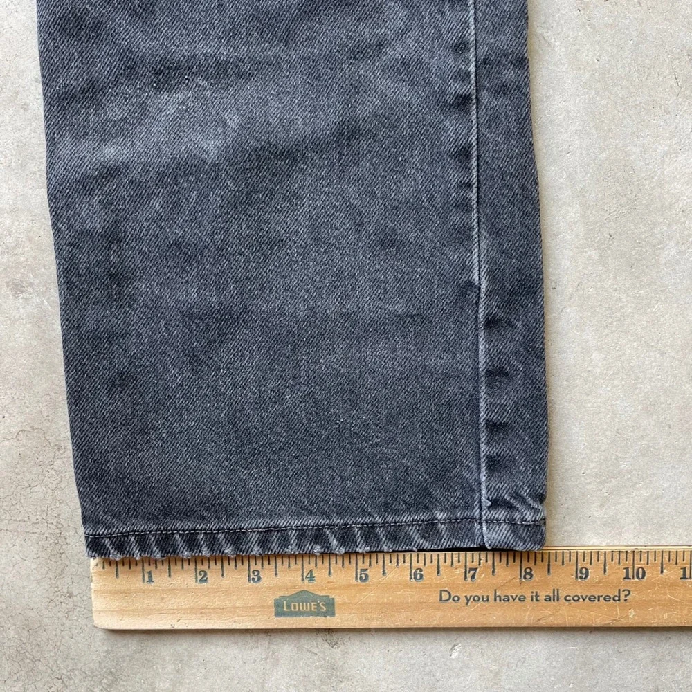 Vintage Levis 517 Mens Faded Black Distressed Bootcut Jeans 30x30 Denim Pants